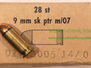 Schwedisch, unbekannt Pistolenpatronen 9 mm lang/long/Browning