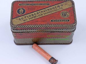 RWS (Dynamit AG) Nürnberg Flobert in original Blechdose 9mm Flobert Doppelschrot