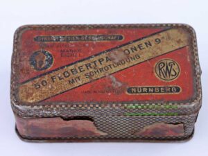 RWS (Dynamit AG) Nürnberg Original Flobert-Blechdose ohne Inhalt (9mm Schrot einf.)