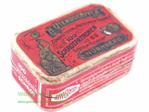 H. Utendoerffer, Nürnberg Original Flobert-Pappdose ohne Inhalt (6mm Schrot einf.)