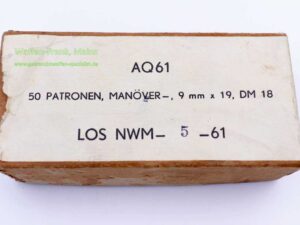 Niederländ. Waffen u. Munition Manöverpatronen Knall 9mmLuger/Parabellum/9x19