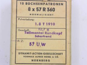 RWS (WZd.Fa.Rottweil) Büchsenpatronen 8x57R 360