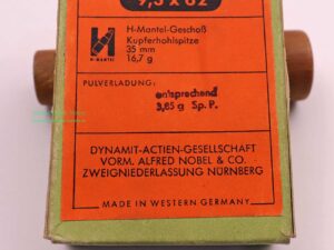 RWS (WZd.Fa.Rottweil) Büchsenpatronen 9,3x62