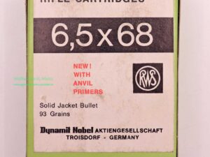 RWS (WZd.Fa.Rottweil) Büchsenpatronen 6,5x68