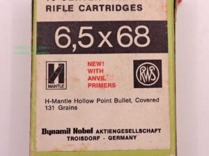 RWS (WZd.Fa.Rottweil) Büchsenpatronen 6,5x68