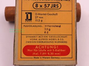 RWS (WZd.Fa.Rottweil) Büchsenpatronen 8x57JRS