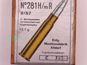 Eidg. Munitionsfabrik, Altdorf Büchsenpatronen 8x57JRS