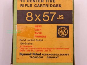 RWS (WZd.Fa.Rottweil) Büchsenpatronen 8x57JS