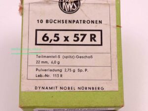 RWS (WZd.Fa.Rottweil) Büchsenpatronen 6,5x57R