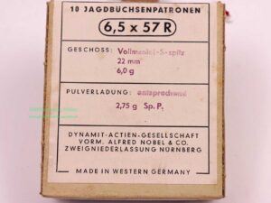 RWS (WZd.Fa.Rottweil) Büchsenpatronen 6,5x57R