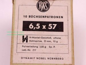 RWS (WZd.Fa.Rottweil) Büchsenpatronen 6,5x57