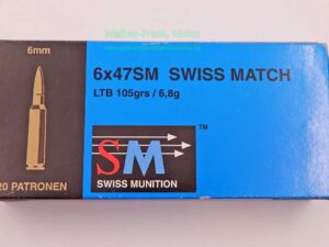 Swiss Ammunition Büchsenpatronen 6x47Swiss Match