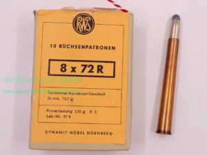 RWS (WZd.Fa.Rottweil) Büchsenpatronen 8x72R