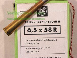 RWS (WZd.Fa.Rottweil) Büchsenpatronen 6,5x58R
