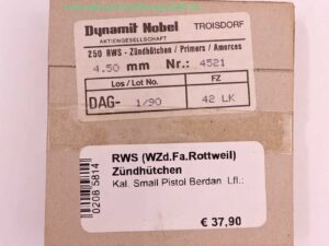 RWS (WZd.Fa.Rottweil) Zündhütchen Small Pistol Berdan