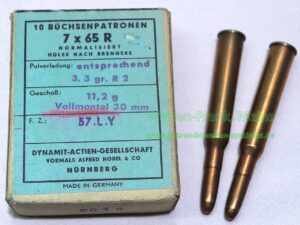 RWS (WZd.Fa.Rottweil) Büchsenpatronen 7x65R  11,2 g VM