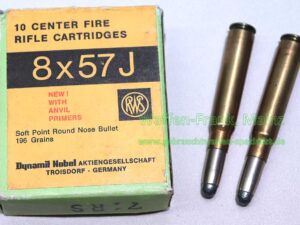 RWS (WZd.Fa.Rottweil) Büchsenpatronen 8x57J 12,7 g TMR