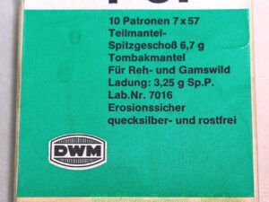 DWM, Karlsruhe Büchsenpatronen 7x57