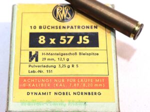 RWS (WZd.Fa.Rottweil) Büchsenpatronen 8x57JS