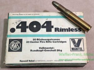 RWS (WZd.Fa.Rottweil) Büchsenpatronen .404 Rimless(10,75x73)