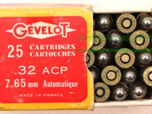 Gevelot, Frankreich Pistolenpatronen 7,65 mm Brow.