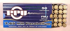 Pistolenmunition 7,65 mm Parabellum / Luger