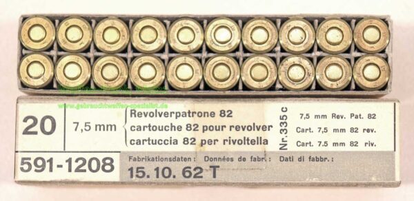 Revolverpatronen 7,5 Schweiz. Ord. / M82