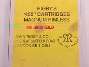 Rigby - England Büchsenpatronen .450MagRimless