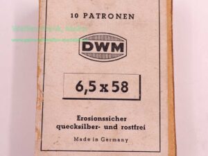 DWM, Karlsruhe Büchsenpatronen 6,5x58 Mauser