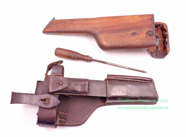 Anschlagkasten Mauser C96 mit Beriemung – Bild 2