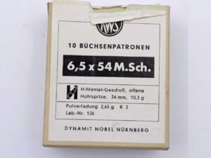 RWS (WZd.Fa.Rottweil) Büchsenpatronen 6,5x54M.Schönauer