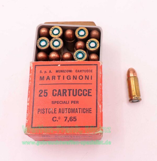 Martignoni Genova Molassana Pistolenmunition 7,65mmBrowning/.32ACP