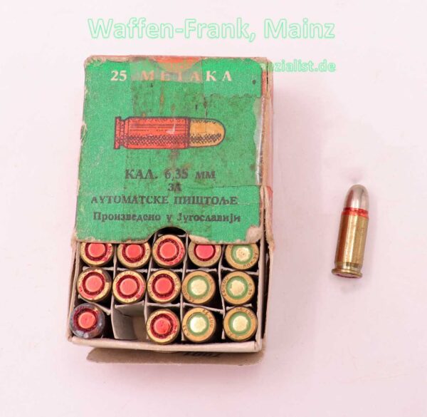 Jugoslawisch unbekannt Pistolenmunition 6,35mmBrowning/.25ACP