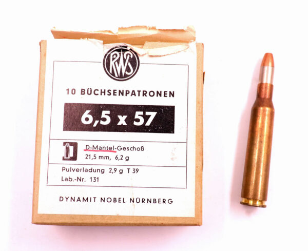 RWS (WZd.Fa.Rottweil) Büchsenpatronen 6,5x57