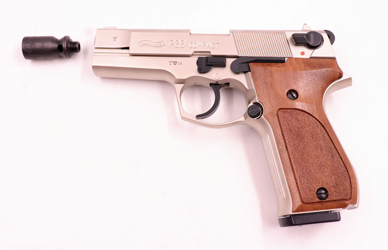 Walther - Ulm P88 Compact/Deluxe/vernickelt 9mmP.A.K. – Bild 2