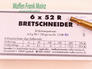 Bretschneider, Ingolstadt Langwaffen Hülsen 6x52 R Bretschneider