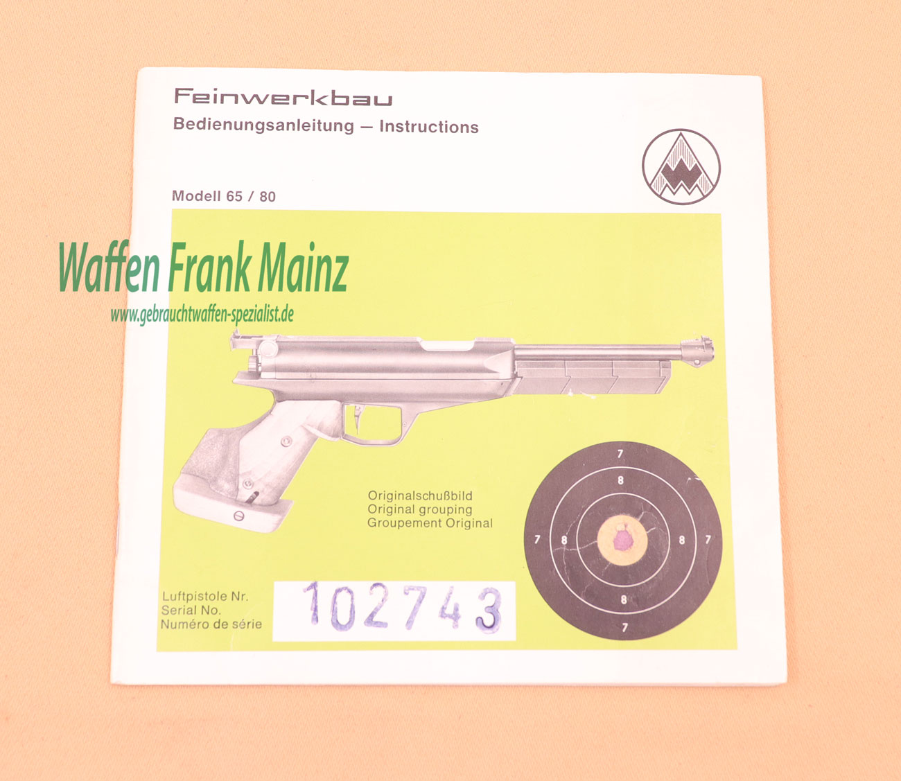 Feinwerkbau - Oberndorf Bedienungsanleitung Mod. 65/80