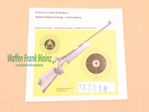 Feinwerkbau - Oberndorf Bedienungsanleitung Mod. 300