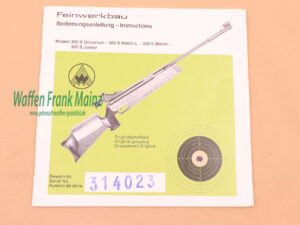 Feinwerkbau - Oberndorf Bedienungsanleitung Mod. 300