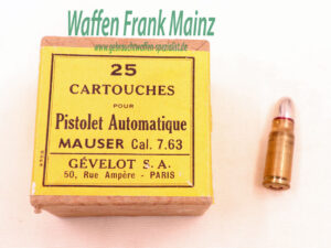 Gevelot, Frankreich Pistolenmunition/C96 7,63mm Mauser