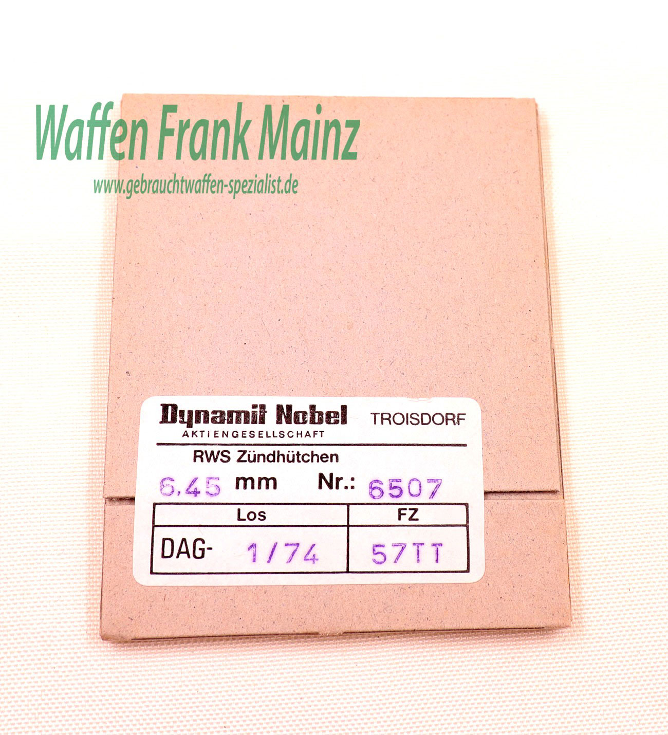 RWS (Dynamit AG) Nürnberg 6,45mm Berdanzündung